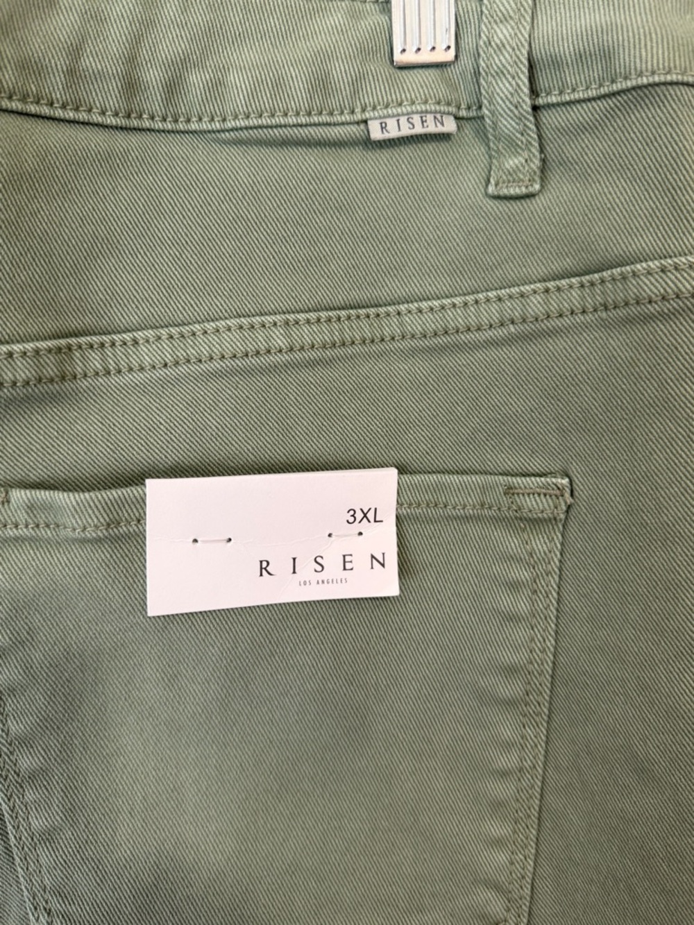 Sage Green Risen Straight Leg Jeans - Picture 7 of 10